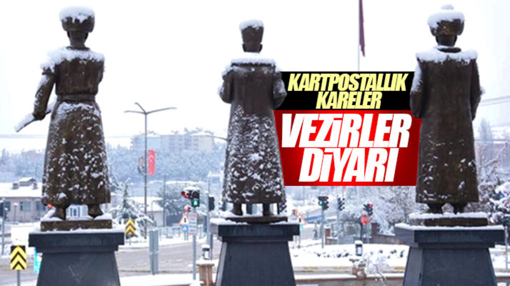 Samsun'un Vezirköprü ilçesinden kartpostallık kar manzaraları