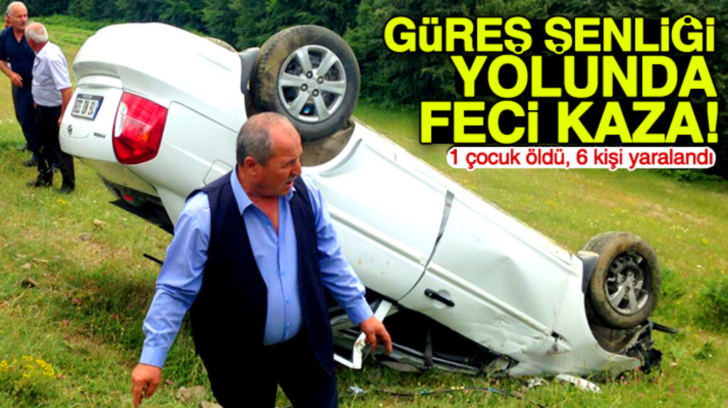 Samsun'un Alaçam ilçesinde şarampole yuvarlanan araçta 1 kişi öldü, 6 kişi yaralandı