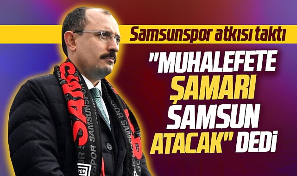 AK Parti Samsun 1. sıra milletvekili adayı Mehmet Muş Samsunspor atkısı taktı