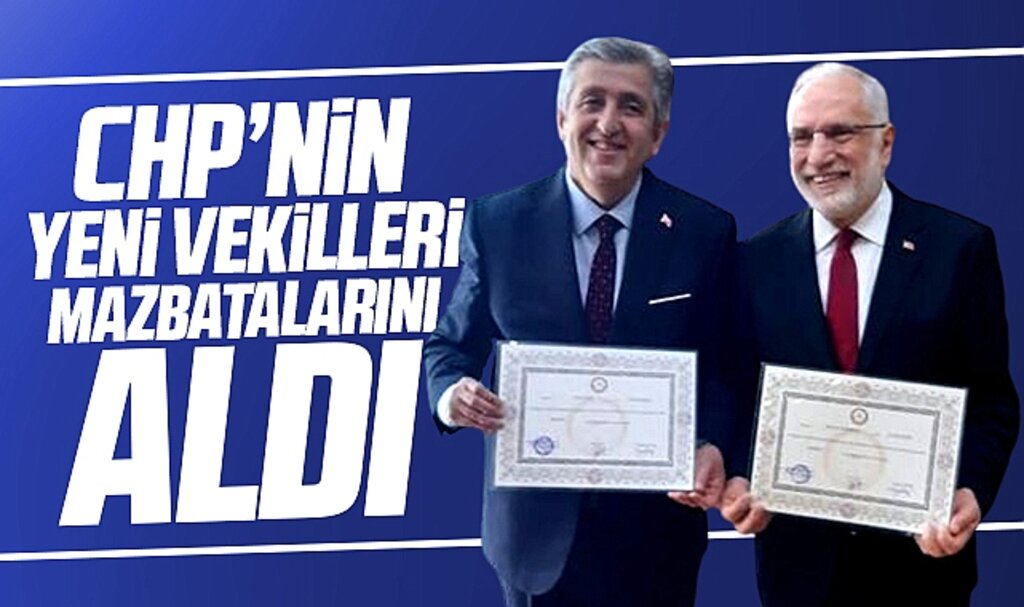 CHP Samsun milletvekili seçilen Murat Çan ve Mehmet Karaman mazbatasını aldı
