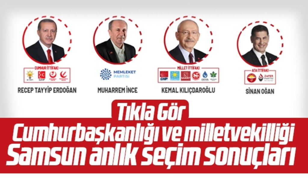 Samsun 14 Mayıs seçim sonuçları anlık veri