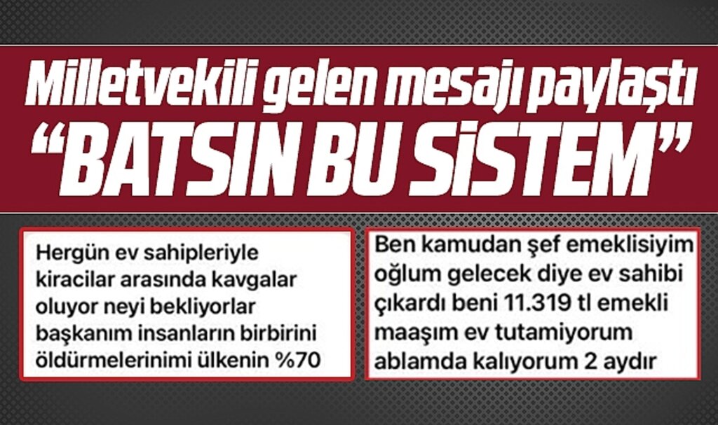 Samsun milletvekili ev sahibi kiracı kavgaları ile ilgili mesajı yayımladı! Batsın bu sistem!