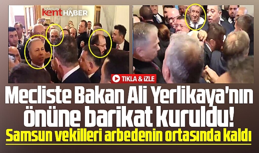 Samsun vekilleri Ali Yerlikaya'nın önünün kesildiği arbedenin ortasında kaldı