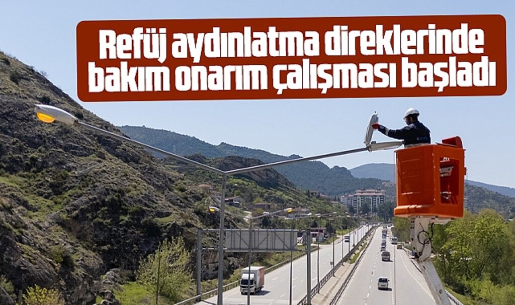 YEDAŞ, Amasya'da refüj aydınlatma direklerinde bakım çalışması başlattı