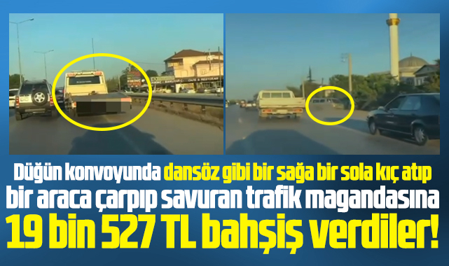 Samsun'da düğün konvoyunda makas atan sürücüye 19 bin TL para cezası