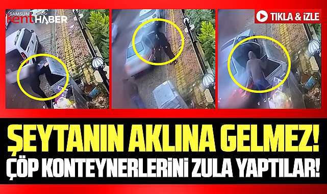 Samsun'da uyuşturucu tacirleri çöp konteynerini zula yaptı! Şok görüntüler!