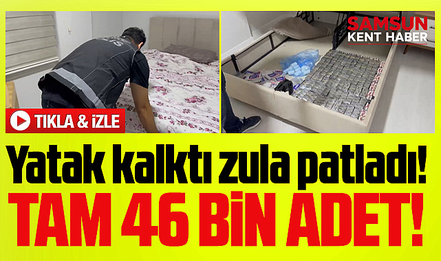 Samsun'da eve narkotik operasyonu! Yatak altından 46 bin hap çıktı!