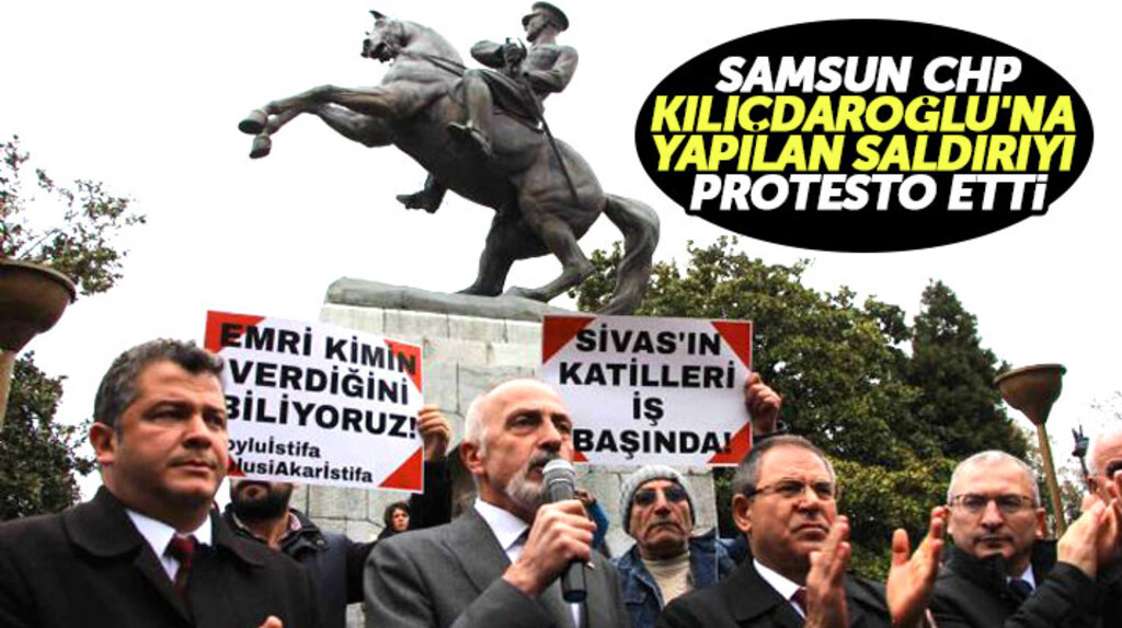 Samsun'da CHP'liler Kılıçdaroğlu'na yapılan saldırıyı protesto etti