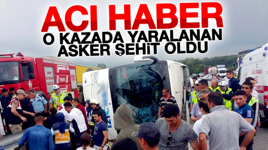 Samsun'da yolcu otobüsü kazasında ağır yaralanan Diyarbakırlı asker şehit oldu