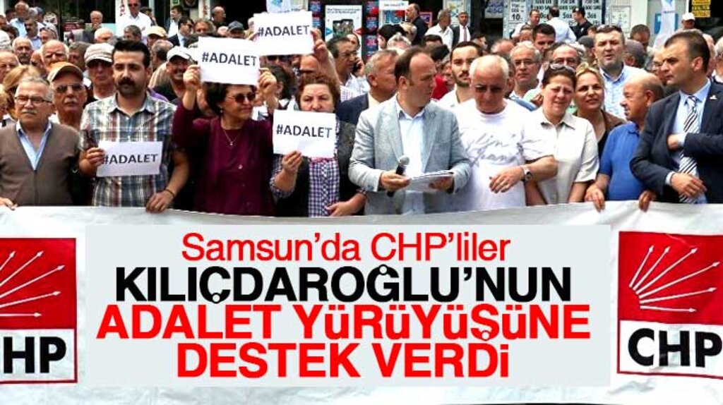 Samsun'da CHP'liler Kılıçdaroğlu'nun Adalet Yürüyüşüne destek verdi