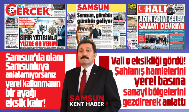 Samsun Valisi Tavlı, yatırımları yerel basını sanayi bölgelerini gezdirerek anlattı