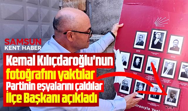 Samsun'da CHP'den Yeni Parti'ye geçenler Kılıçdaroğlu'nun fotoğrafını yaktı
